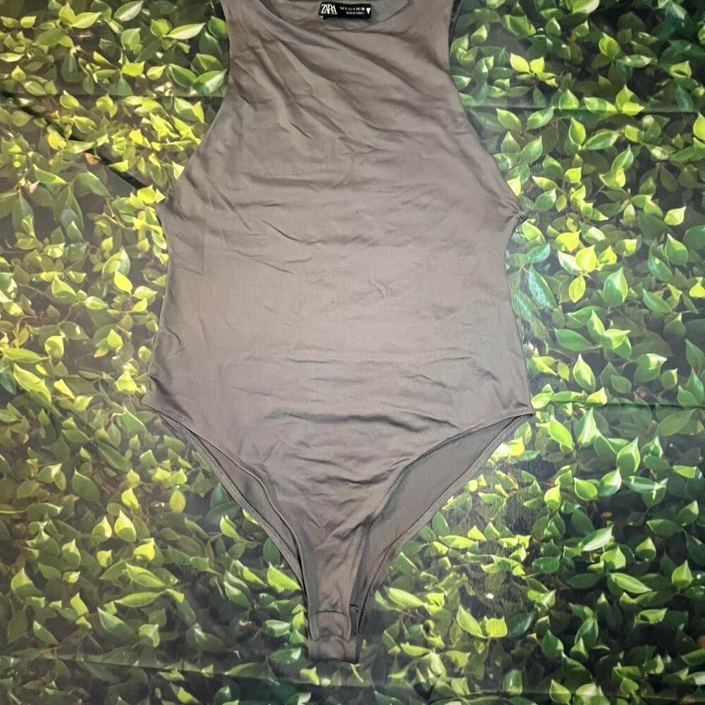 Zara Women's Black and Grey Bodysuit